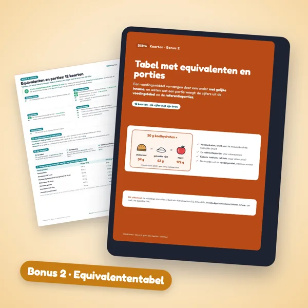 Bonus Tabel met equivalenten en porties